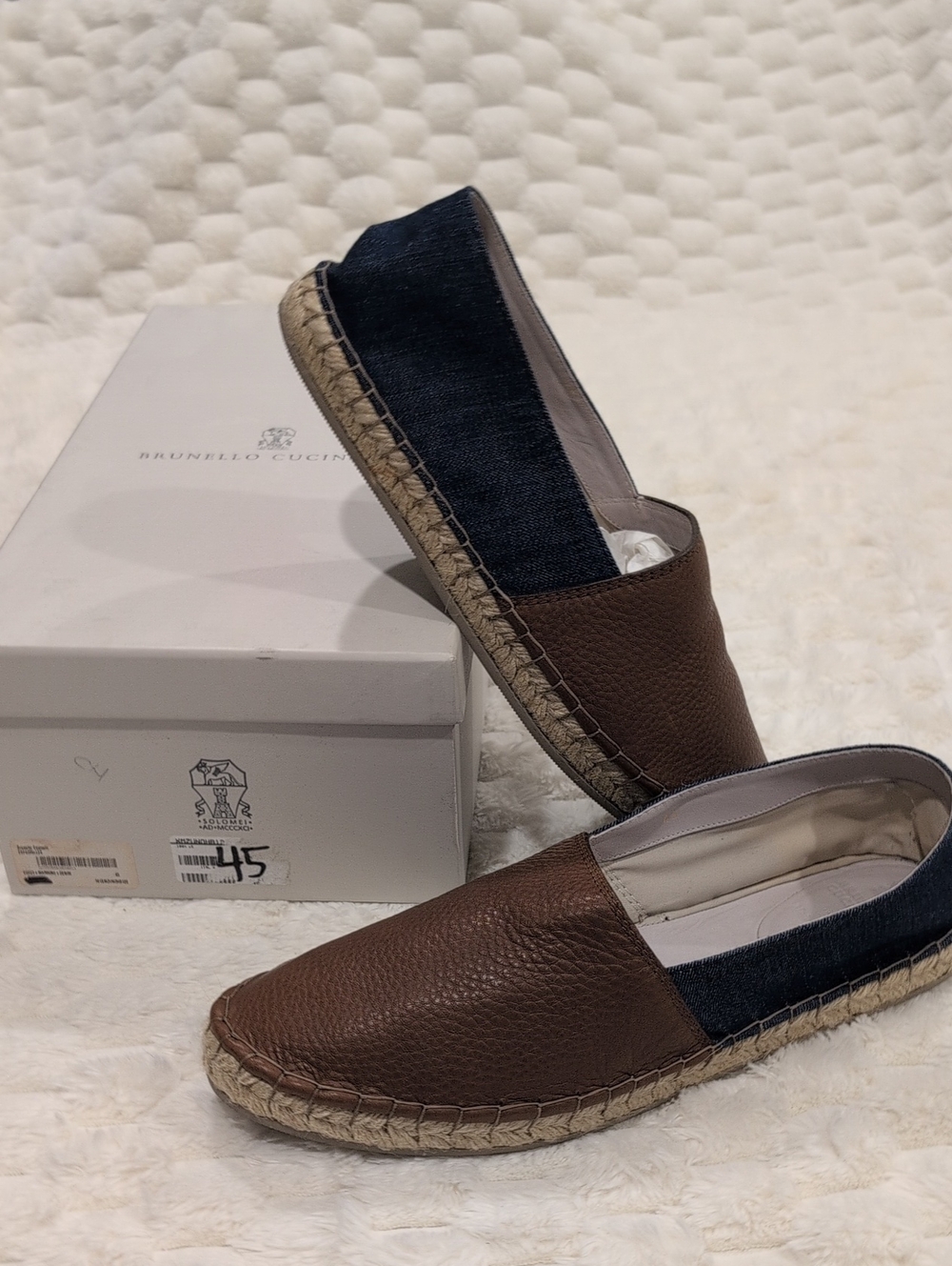 Brunello Cucinelli Espadrilles Marrone Leather & Denim IT/EU 45
